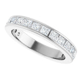 10K Gold Square Natural Diamond Channel-Set Anniversary Band – 1 3/8 CTW - White Gold - view 5