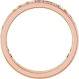14K Gold Straight Baguette Natural Diamond Channel-Set Anniversary Band – 3x2 mm Stones - Rose Gold - view 2