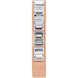 14K Gold Straight Baguette Lab-Grown Diamond Channel-Set Anniversary Band – 3x2 mm Stones - Rose Gold - view 4