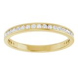 14K Gold Round Natural Diamond Channel-Set Anniversary Band – 1.5 mm Stones - Yellow Gold - view 3