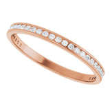 10K Gold Round Natural Diamond Channel-Set Anniversary Band – 1/2 CTW – Sizes 15-20 - Rose Gold - view 5