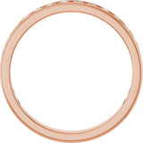 14K Gold Round Natural Diamond Channel-Set Anniversary Band – 2.25 mm Stones - Rose Gold - view 2