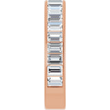 14K Gold Straight Baguette Natural Diamond Channel-Set Anniversary Band – 3x2 mm Stones - Rose Gold - view 4