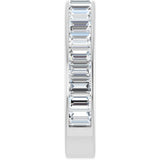 14K Gold Straight Baguette Natural Diamond Channel-Set Anniversary Band – 3x2 mm Stones - White Gold - view 4