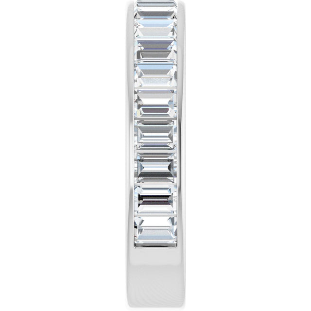 14K Gold Straight Baguette Lab-Grown Diamond Channel-Set Anniversary Band – 3x2 mm Stones - White Gold - view 4