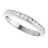 14K Gold Round Natural Diamond Channel-Set Anniversary Band – 1.5 mm Stones - White Gold - view 5