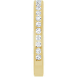 14K Gold Round Natural Diamond Channel-Set Anniversary Band – 1.5 mm Stones - Yellow Gold - view 4