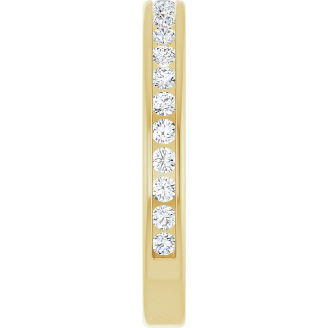 14K Gold Round Lab-Grown Diamond Channel-Set Anniversary Band – 1.5 mm Stones - Yellow Gold - view 4