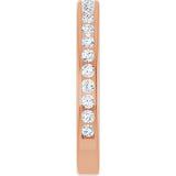 14K Gold Round Natural Diamond Channel-Set Anniversary Band – 1.5 mm Stones - Rose Gold - view 4