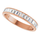 14K Gold Straight Baguette Lab-Grown Diamond Channel-Set Anniversary Band – 3x2 mm Stones - Rose Gold - view 5