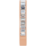 14K Gold Straight Baguette Lab-Grown Diamond Channel-Set Anniversary Band – 3x2 mm Stones - Rose Gold - view 4