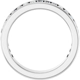 14K Gold Straight Baguette Natural Diamond Channel-Set Anniversary Band – 3x1.5 mm Stones - White Gold - view 2
