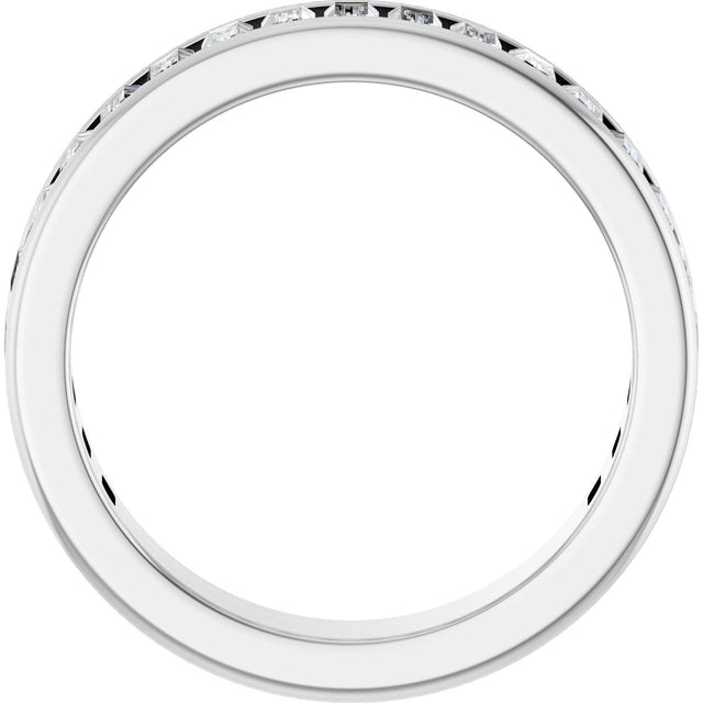 14K Gold Straight Baguette Lab-Grown Diamond Channel-Set Anniversary Band – 3x1.5 mm Stones - White Gold - view 2