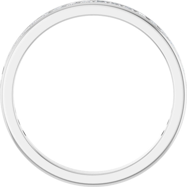 14K Gold Square Lab-Grown Diamond Channel-Set Anniversary Band – 1.75x1.75 mm Stones - White Gold - view 2