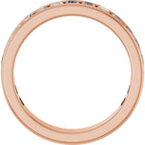 14K Gold Straight Baguette Lab-Grown Diamond Channel-Set Anniversary Band – 3x2 mm Stones - Rose Gold - view 2