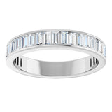 14K Gold Straight Baguette Natural Diamond Channel-Set Anniversary Band – 3x1.5 mm Stones - White Gold - view 3