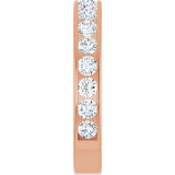 14K Gold Round Natural Diamond Channel-Set Anniversary Band – 2.5 mm Stones - Rose Gold - view 4