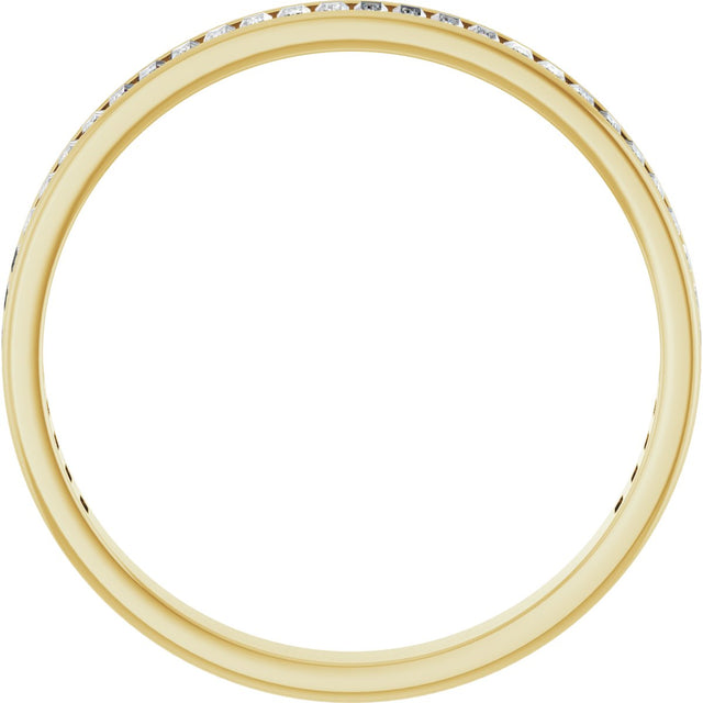 14K Gold Straight Baguette Lab-Grown Diamond Channel-Set Anniversary Band – 3x1.5 mm Stones (1 3/8–1 1/2 CTW) - Yellow Gold - view 2