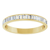 14K Gold Straight Baguette Natural Diamond Channel-Set Anniversary Band – 3x2 mm Stones (2 3/8 CTW) - Yellow Gold - view 3