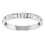 14K Gold Straight Baguette Natural Diamond Channel-Set Anniversary Band – 3x2 mm Stones (2 3/8 CTW) - White Gold - view 3