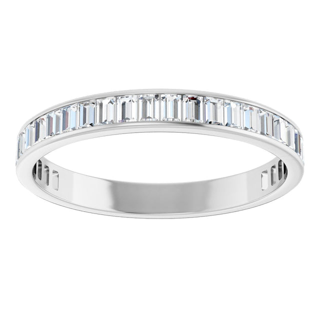 14K Gold Straight Baguette Natural Diamond Channel-Set Anniversary Band – 3x2 mm Stones (2 3/8 CTW) - White Gold - view 3