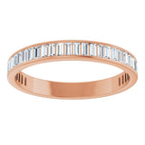 14K Gold Straight Baguette Lab-Grown Diamond Channel-Set Anniversary Band – 3x1.5 mm Stones - Rose Gold - view 3