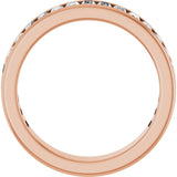 14K Gold Straight Baguette Natural Diamond Channel-Set Anniversary Band – 3x1.5 mm Stones - Rose Gold - view 2