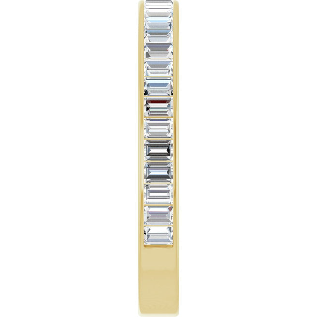 14K Gold Straight Baguette Natural Diamond Channel-Set Anniversary Band – 3x2 mm Stones (2 3/8 CTW) - Yellow Gold - view 4