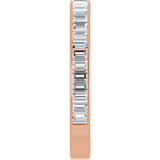 14K Gold Straight Baguette Lab-Grown Diamond Channel-Set Anniversary Band – 3x2 mm Stones (2 3/8 CTW) - Rose Gold - view 4