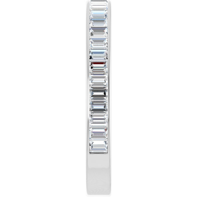 14K Gold Straight Baguette Natural Diamond Channel-Set Anniversary Band – 3x2 mm Stones (2 3/8 CTW) - White Gold - view 4