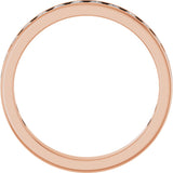 14K Gold Round Natural Diamond Channel-Set Anniversary Band – 3 mm Stones - Rose Gold - view 2