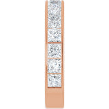 14K Gold Square Lab-Grown Diamond Channel-Set Anniversary Band – 3x3 mm Stones - Rose Gold - view 4