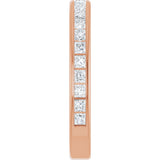 14K Gold Square Lab-Grown Diamond Channel-Set Anniversary Band – 1.5x1.5 mm Stones - Rose Gold - view 4