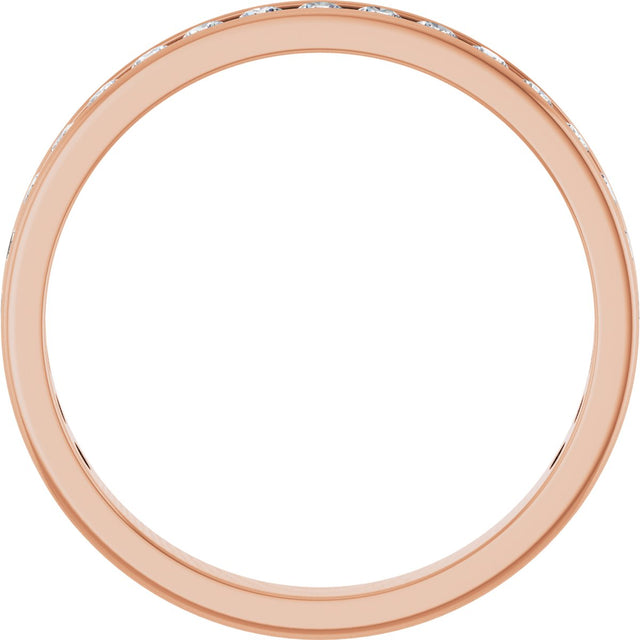 14K Gold Round Lab-Grown Diamond Channel-Set Anniversary Band – 2.5 mm Stones - Rose Gold - view 2