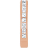 14K Gold Square Lab-Grown Diamond Channel-Set Anniversary Band – 2x2 mm Stones - Rose Gold - view 4