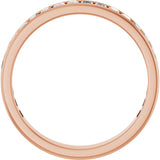 14K Gold Straight Baguette Lab-Grown Diamond Channel-Set Anniversary Band – 3x2 mm Stones - Rose Gold - view 2