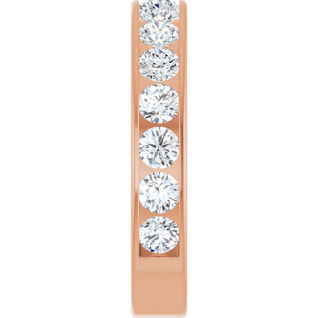 14K Gold Round Lab-Grown Diamond Channel-Set Anniversary Band – 3 mm Stones - Rose Gold - view 4