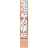 14K Gold Round Natural Diamond Channel-Set Anniversary Band – 3 mm Stones - Rose Gold - view 4