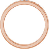 14K Gold Round Natural Diamond Channel-Set Anniversary Band – 1.7 mm Stones - Rose Gold - view 2