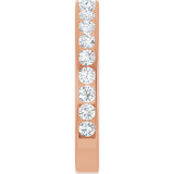 14K Gold Round Lab-Grown Diamond Channel-Set Anniversary Band – 2.5 mm Stones - Rose Gold - view 4