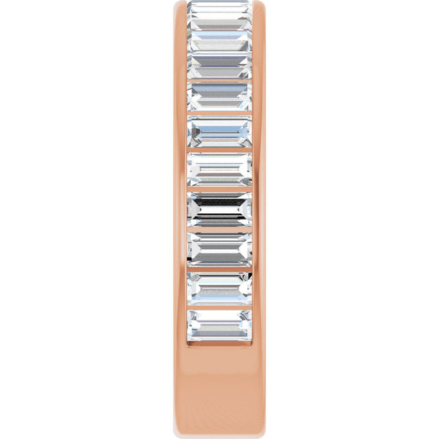 14K Gold Straight Baguette Natural Diamond Channel-Set Anniversary Band – 3x1.5 mm Stones - Rose Gold - view 4