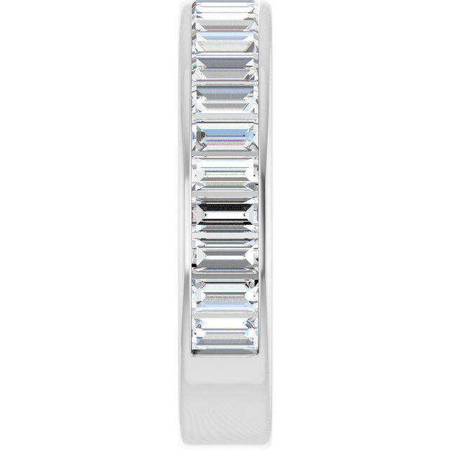 14K Gold Straight Baguette Lab-Grown Diamond Channel-Set Anniversary Band – 3x1.5 mm Stones - White Gold - view 4
