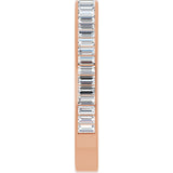 14K Gold Straight Baguette Natural Diamond Channel-Set Anniversary Band – 3x1.5 mm Stones - Rose Gold - view 4