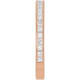 14K Gold Square Natural Diamond Channel-Set Anniversary Band – 1.75x1.75 mm Stones - Rose Gold - view 4