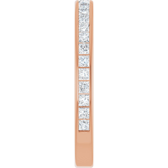 14K Gold Square Lab-Grown Diamond Channel-Set Anniversary Band – 1.75x1.75 mm Stones - Rose Gold - view 4