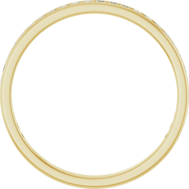 10K Gold Square Natural Diamond Channel-Set Anniversary Band – 9/10 CTW - Yellow Gold - view 2