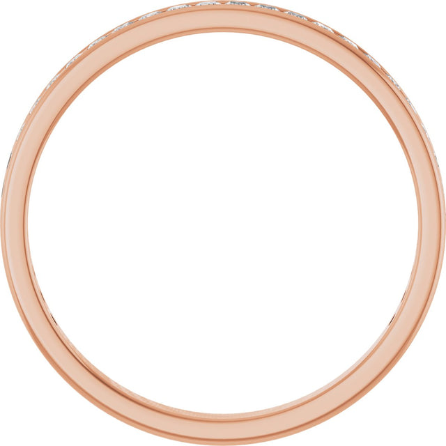 10K Gold Square Natural Diamond Channel-Set Anniversary Band – 1 1/8 CTW - Rose Gold - view 2