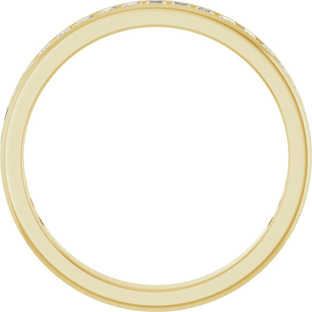 14K Gold Square Lab-Grown Diamond Channel-Set Anniversary Band – 1.5x1.5 mm Stones - Yellow Gold - view 2