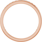 14K Gold Square Natural Diamond Channel-Set Anniversary Band – 1.5x1.5 mm Stones - Rose Gold - view 2