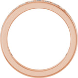 14K Gold Square Lab-Grown Diamond Channel-Set Anniversary Band – 2x2 mm Stones - Rose Gold - view 2